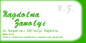 magdolna zamolyi business card